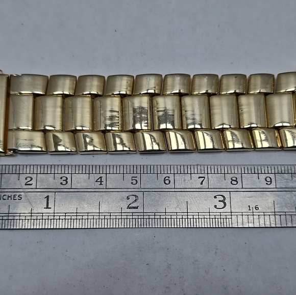 Mens Techno Trend Gold Tone 48mm BLING Crystals Rhinestone Watch New Battery - Picture 10 of 11